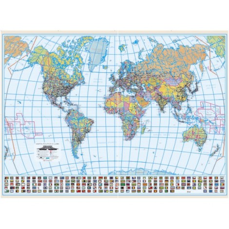 Harta Lumii Politica 100 x 140 cm, scara 1:30 mil