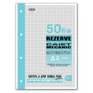 Rezerva caiet mecanic Pigna A4, 50 file