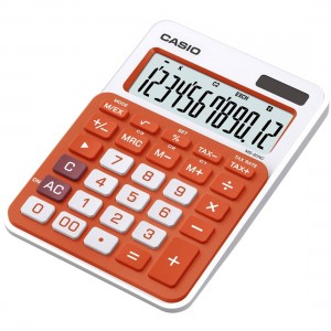 Calculator de birou Casio MS20NC-RG, 12 digit, portocaliu